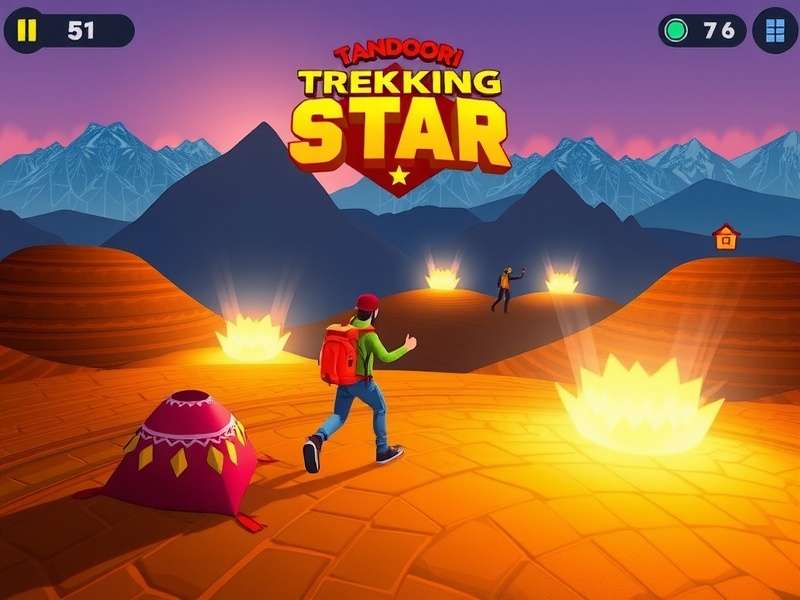Tandoori Trekking Star gameplay screenshot showing Himalayan mountains